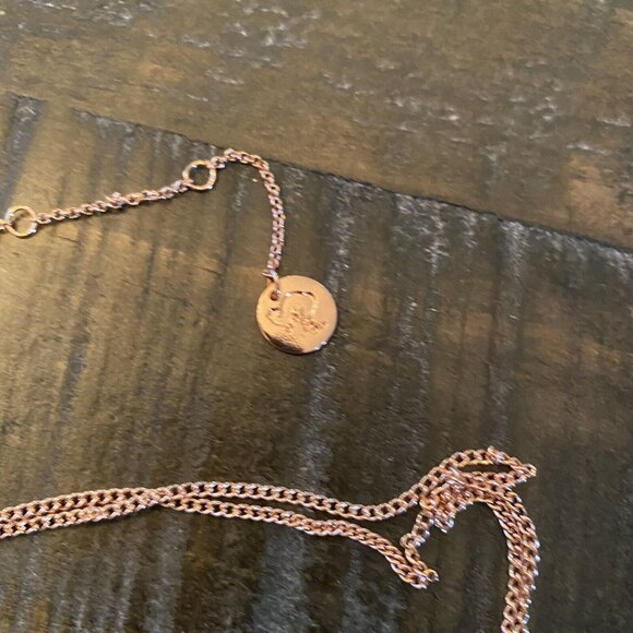 New Mint Mongoose Rose Gold Colored Necklace and Earring Set Green Stone - Picture 4 of 4